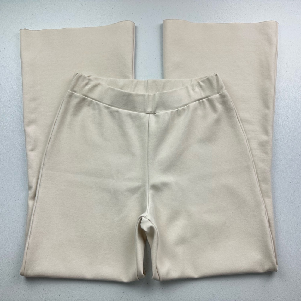 Planet By Lauren G Pull On Flare Bootcut Pant Womens 1 Small Ivory Cream Boho